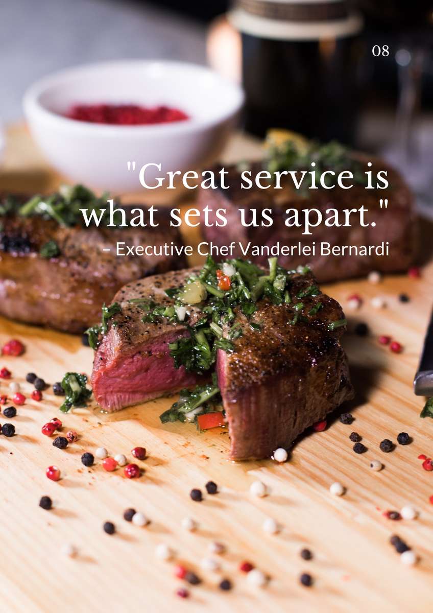 Private Dining Menus Page - Great Service is what Sets Us Apart