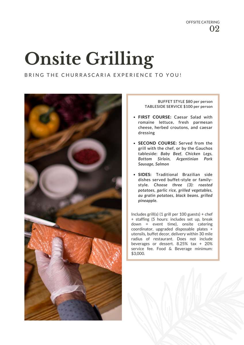 4 Onsite Grilling - Catering Menu