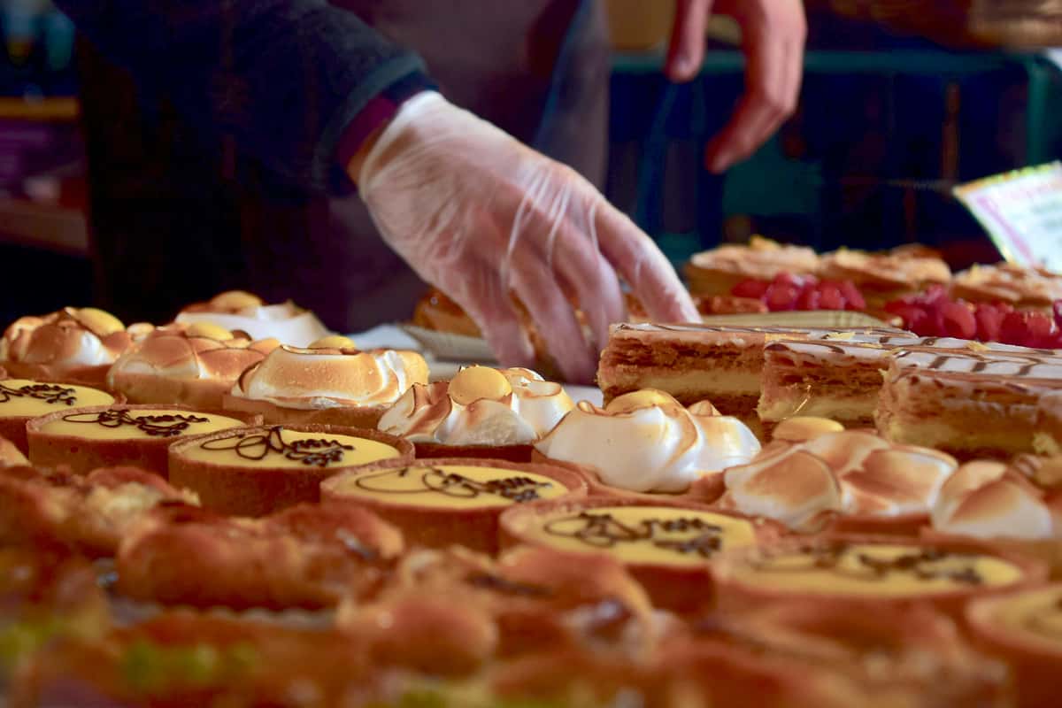 pastries being prepared