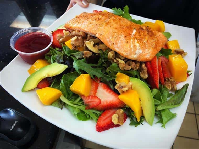 Salad with salmon