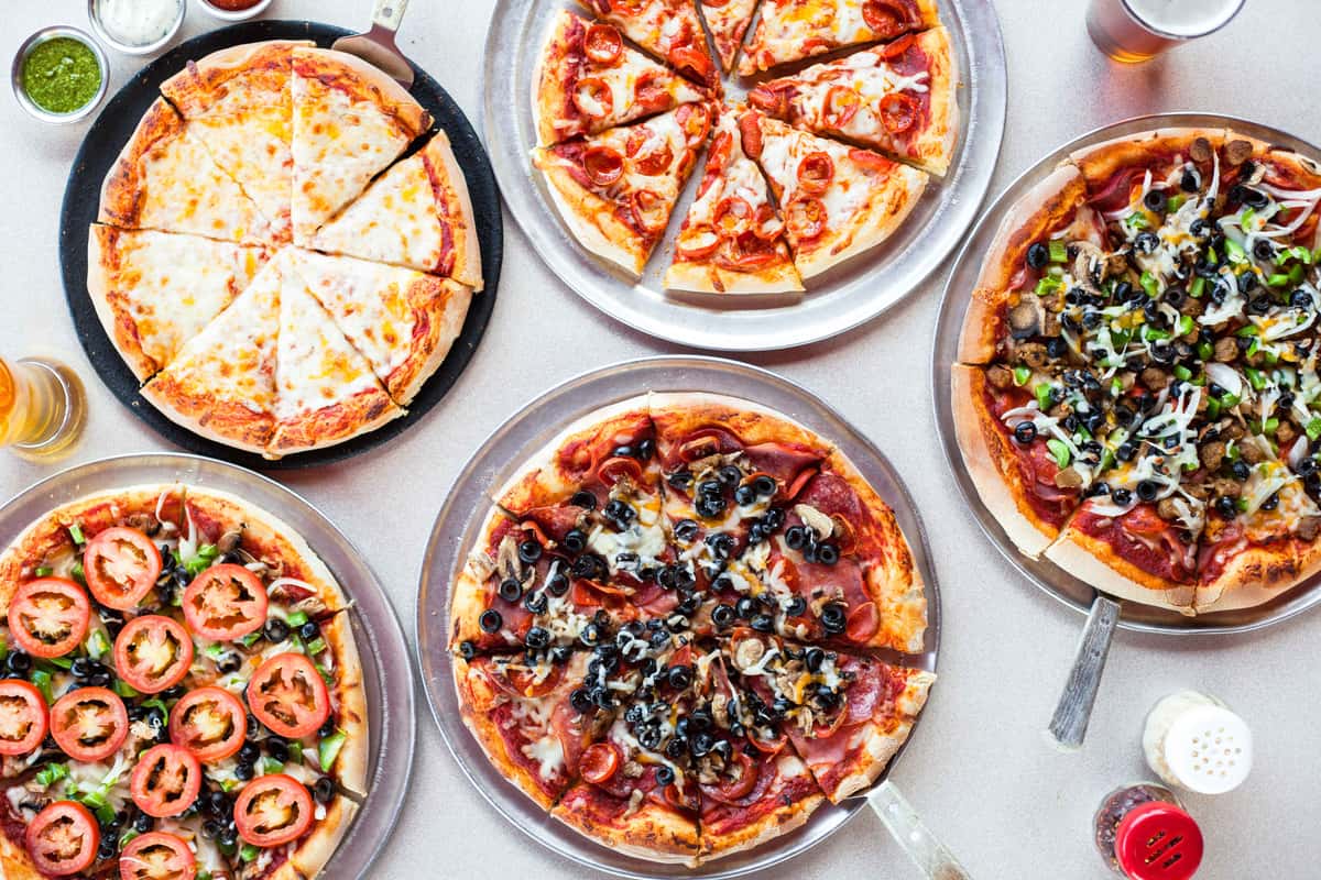 group of pizzas
