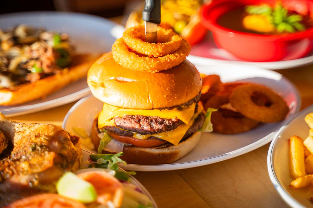 hero image with burger