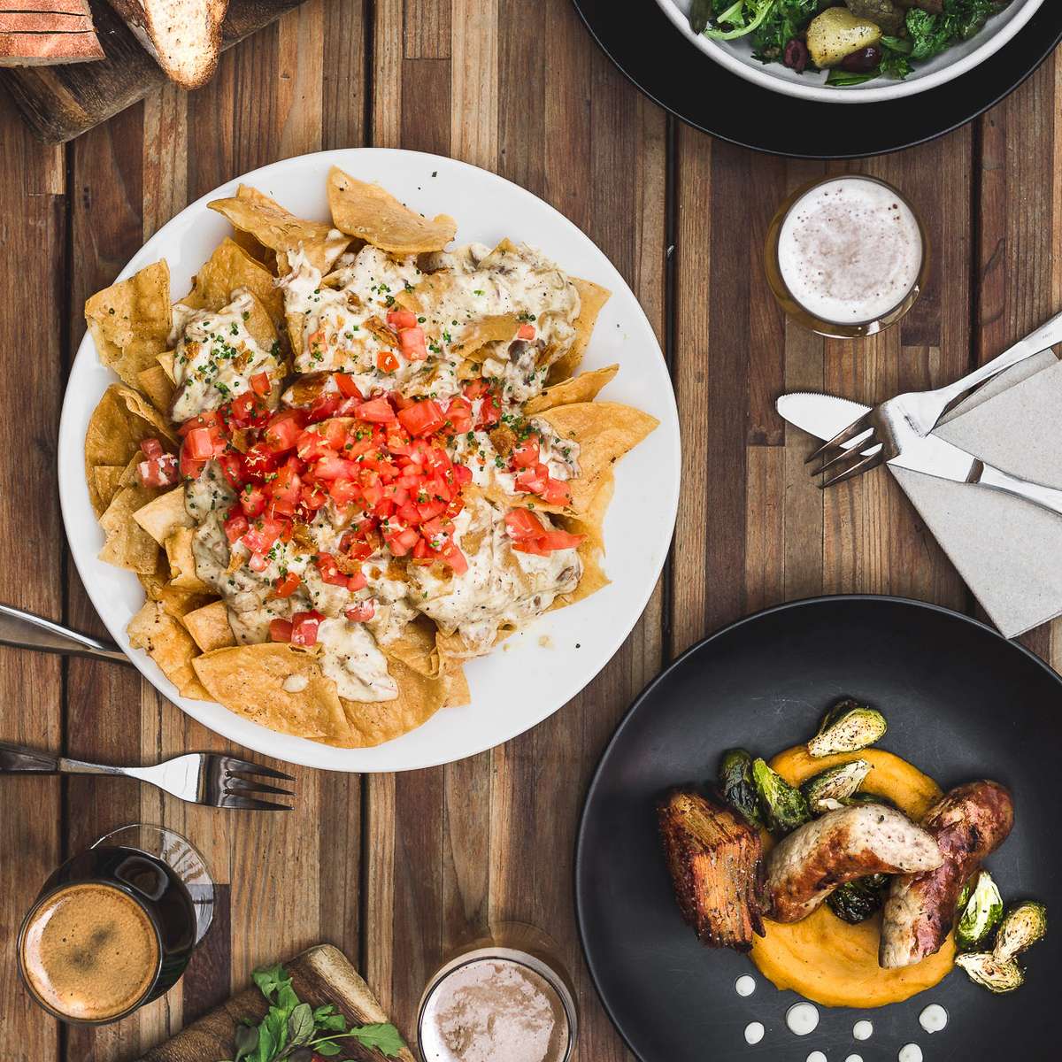 top view of food on the table