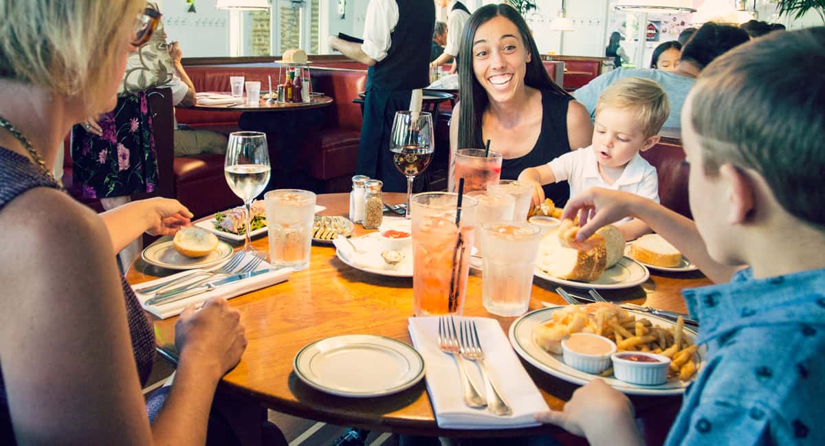 Family dining together