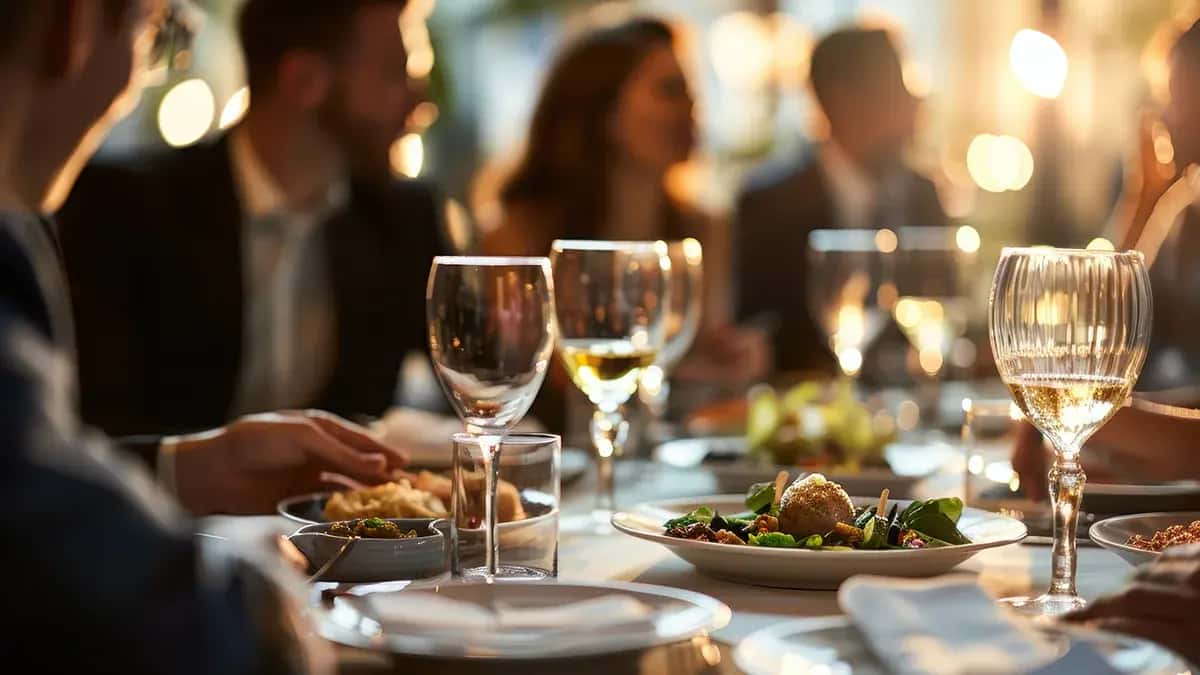 Business Networking Dinner in Elegant Hotel Setting for Professional Gatherings