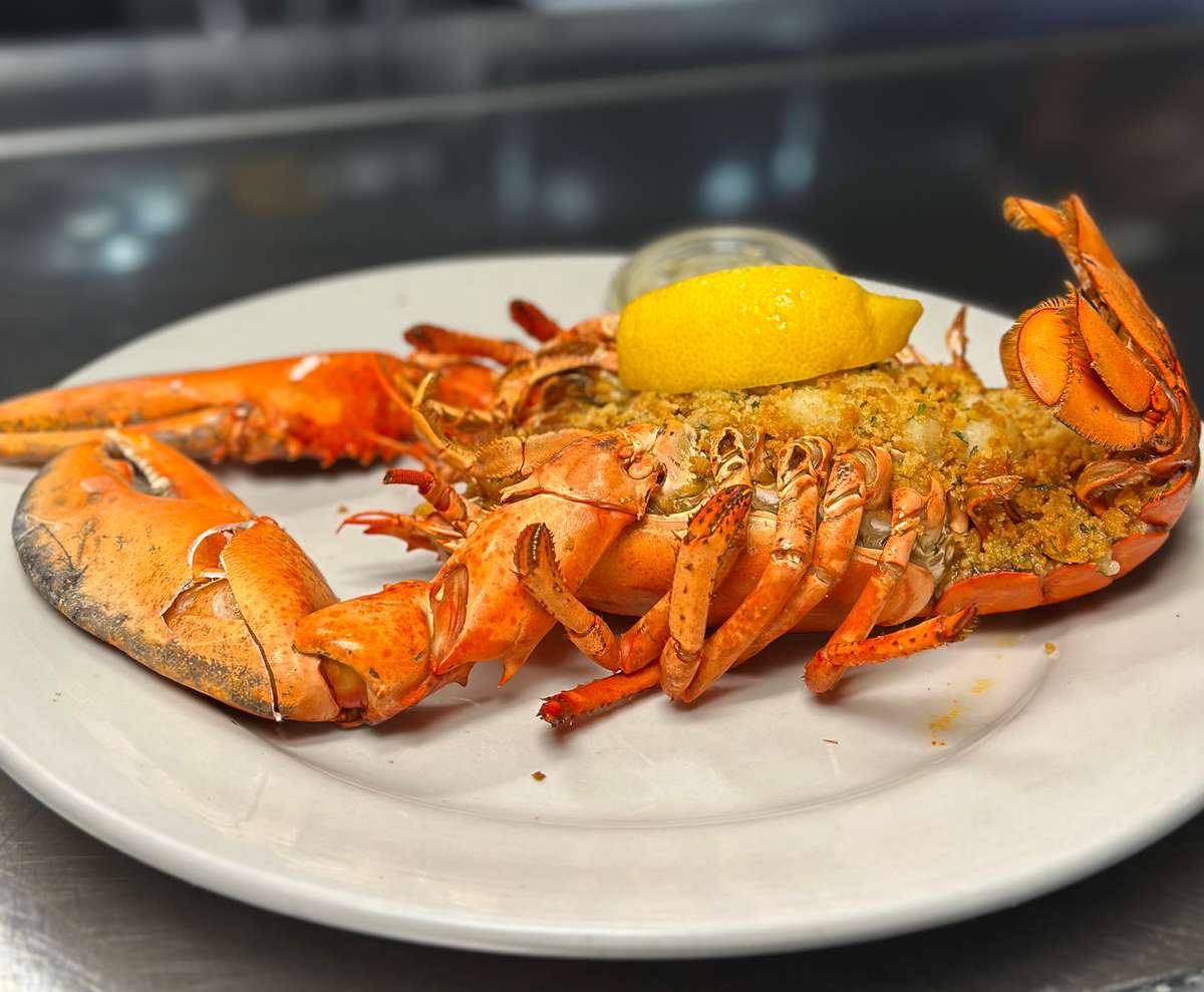 Baked stuffed lobster
