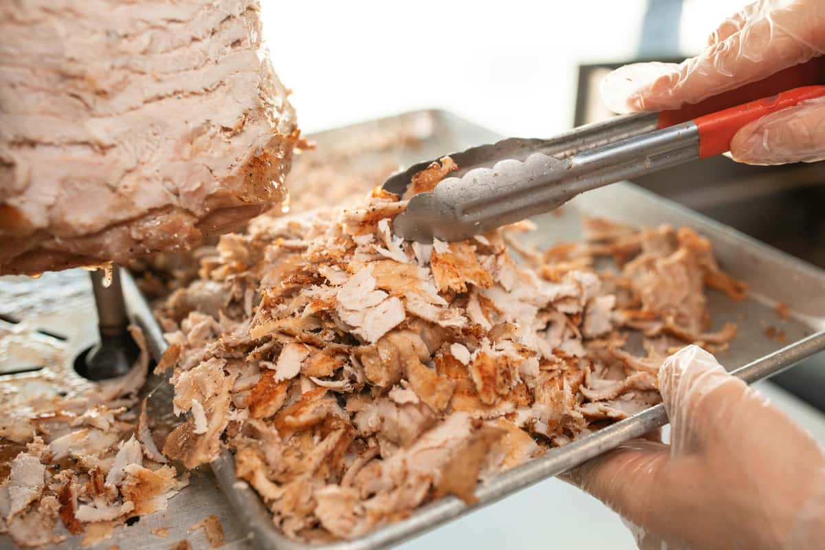 shredded shawarma meat