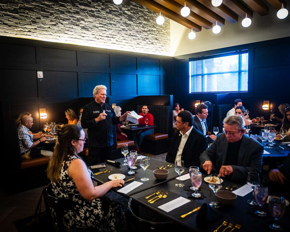 Diners seated at a table