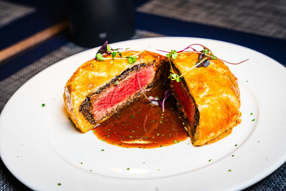 Beef Wellington, available for an additional $35