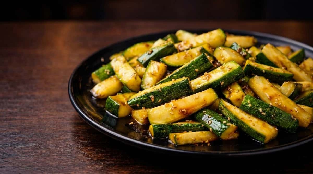 Sautéed zucchini and onions cooked until tender with savory seasoning and herbs