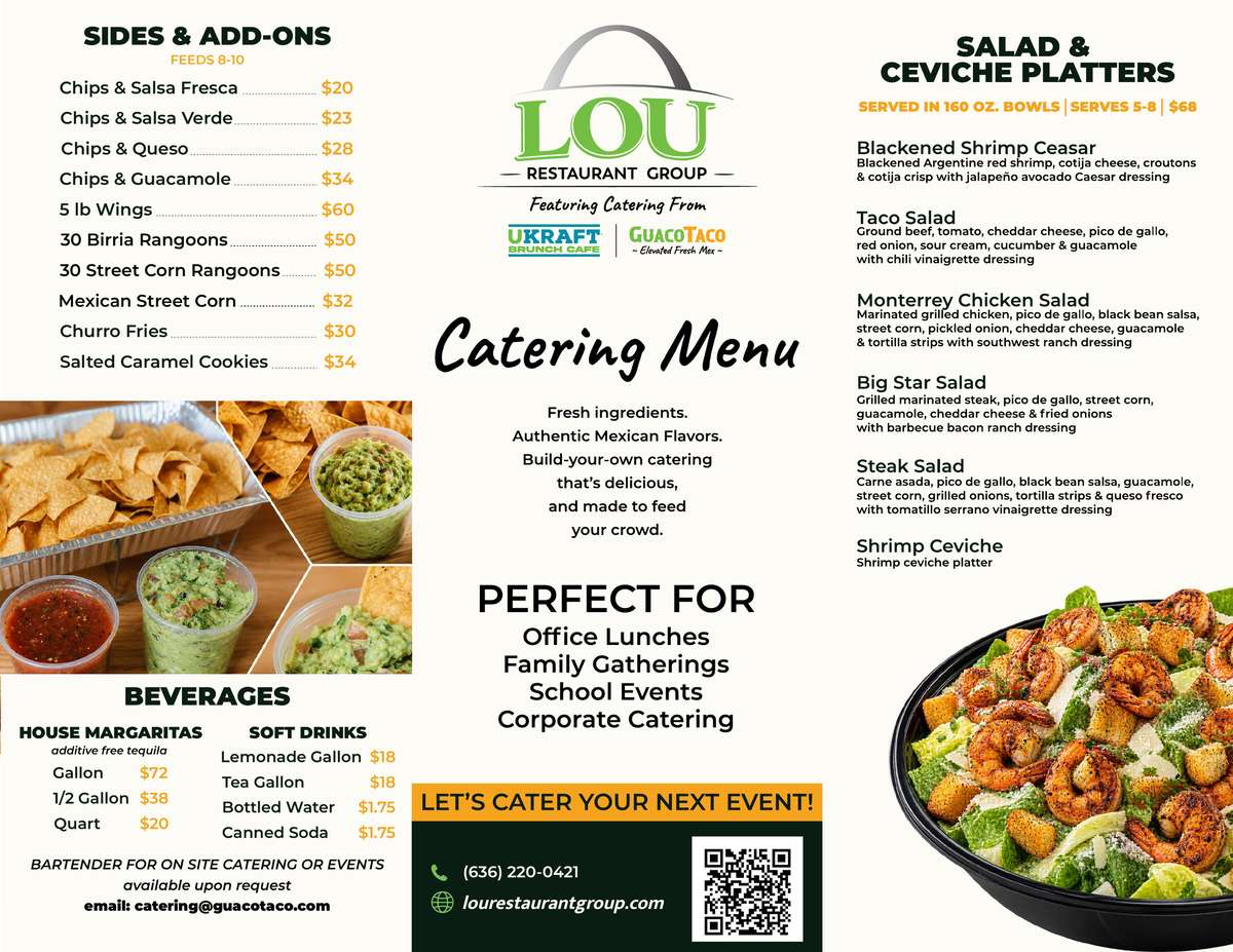 Catering Menu Front