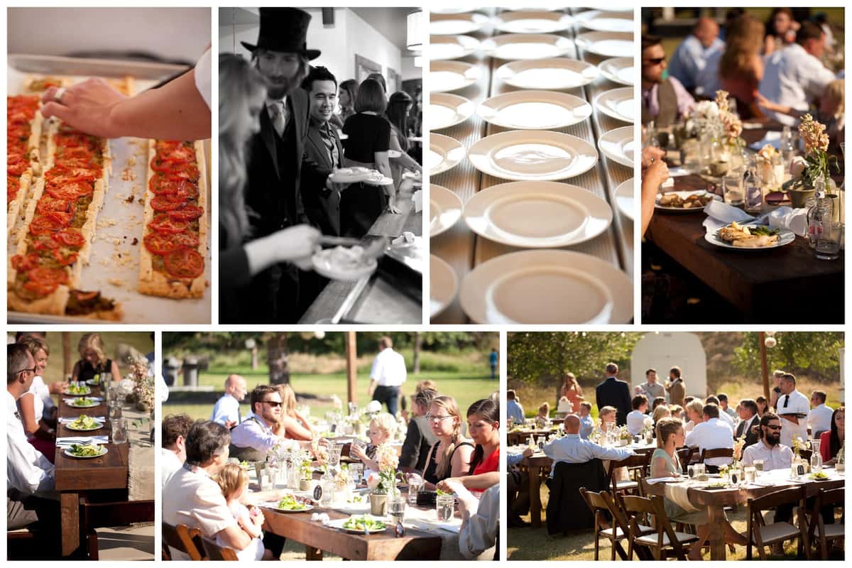 collage of catered events