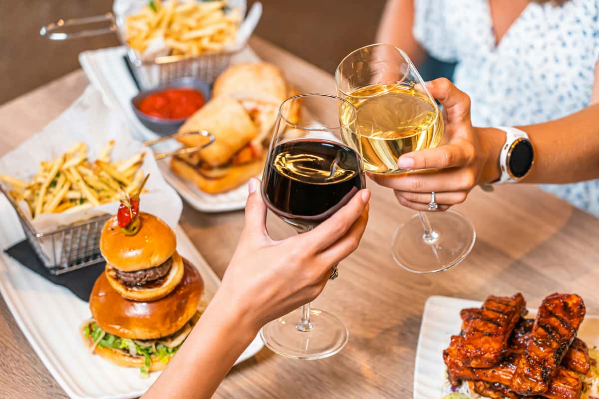 people with food and drinks