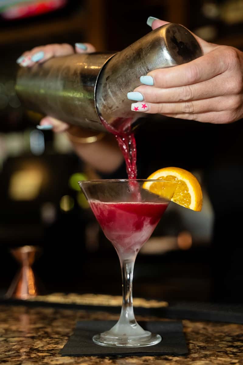 Absolute Raspberry, Pama Liqueur, cranberry, citrus mix, pomegranate juice