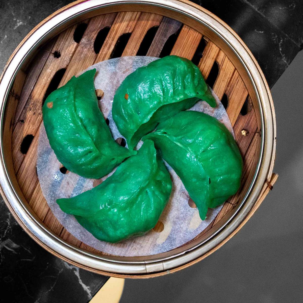 green dumplings