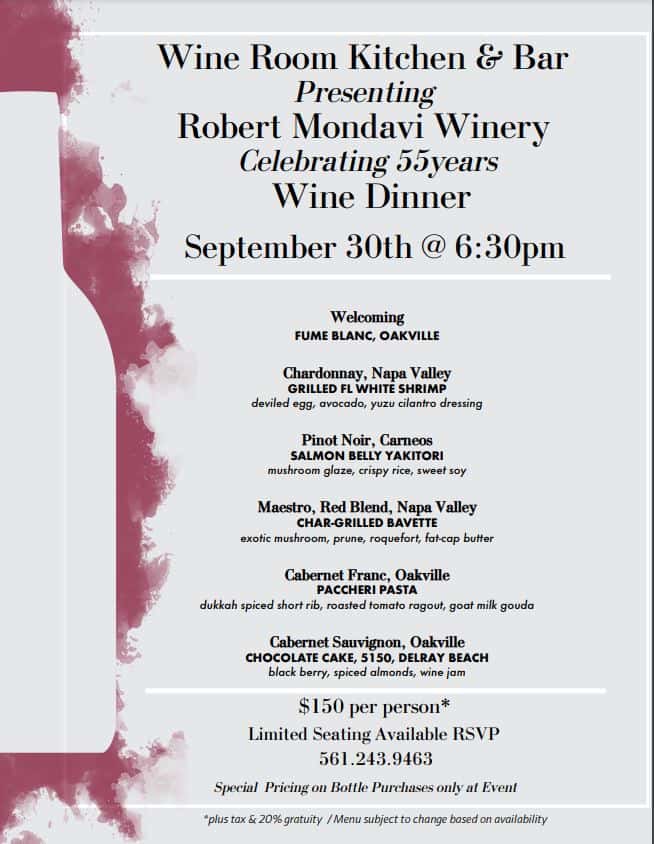 Robert Mondavi Wine Dinner