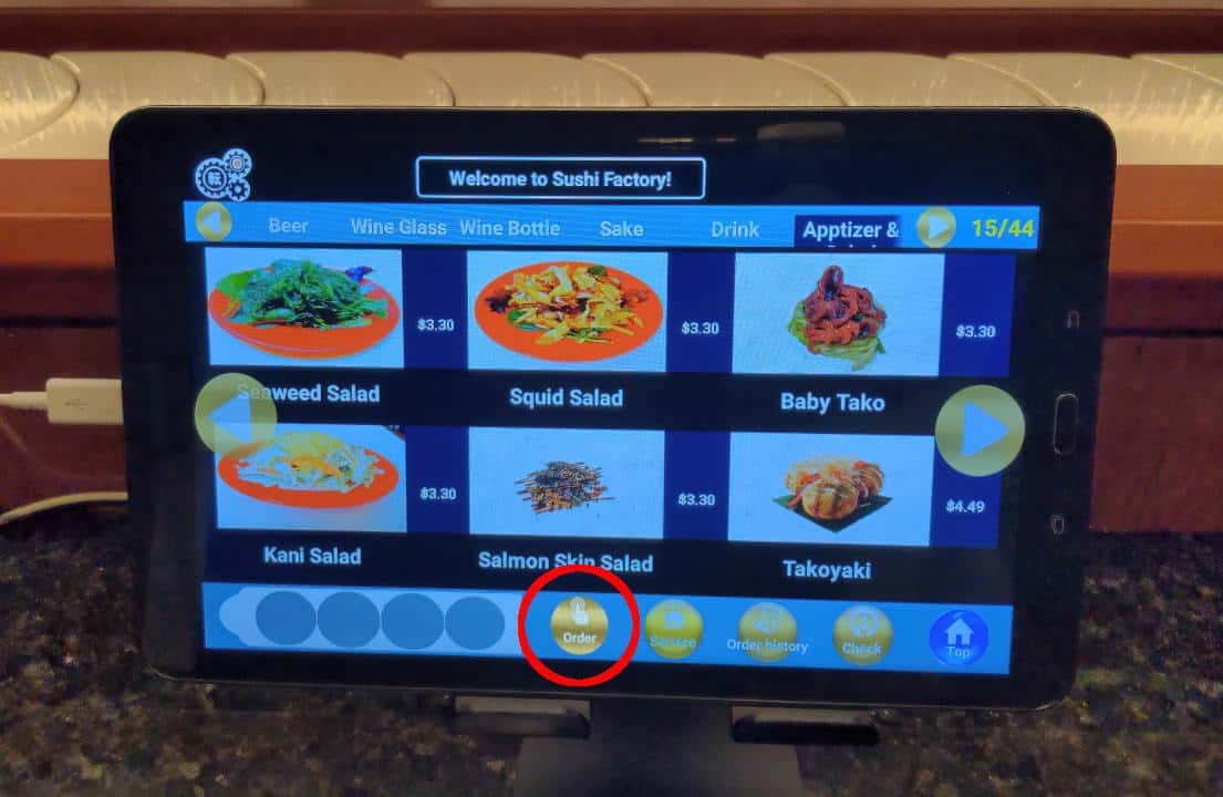ordering tablet