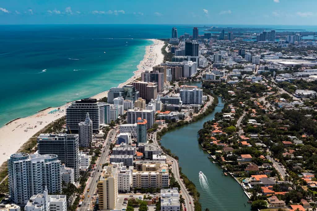 bird's eye view of miami
