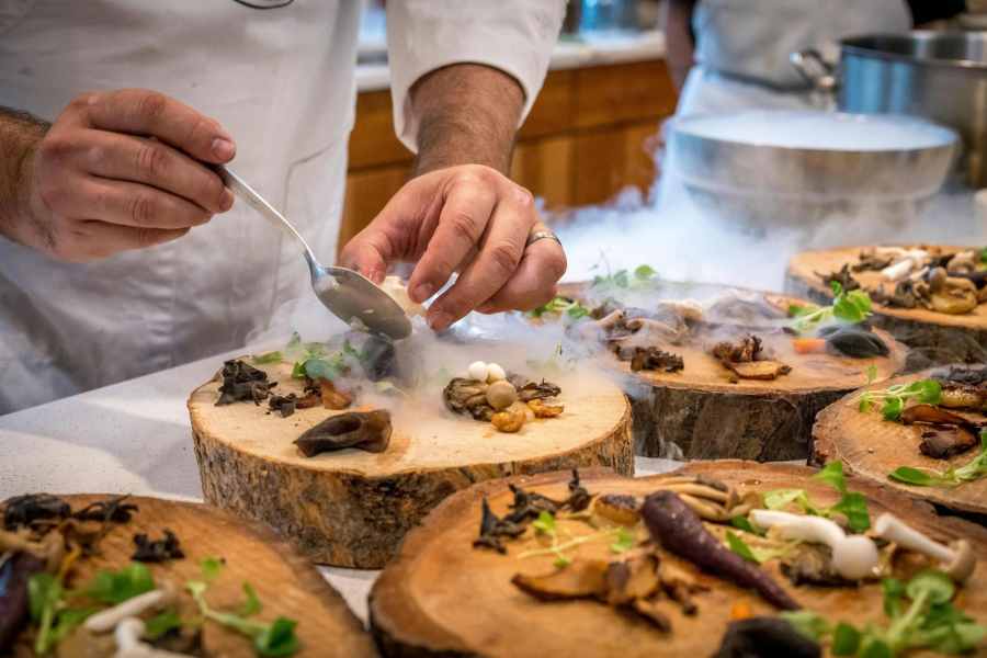 prepping food