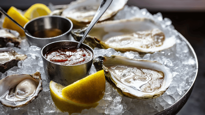 table of oysters