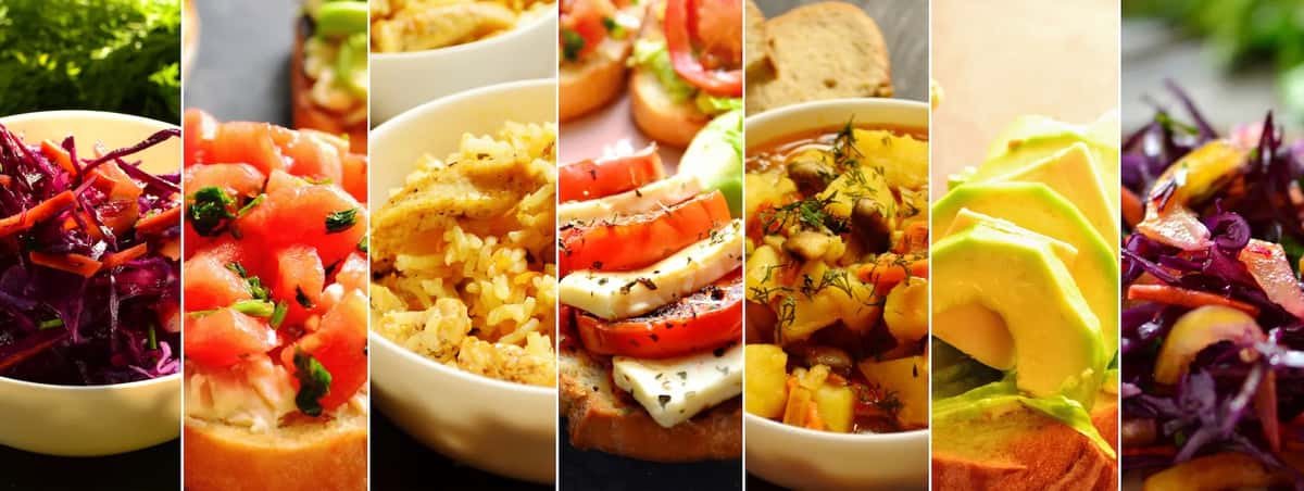 collage of food