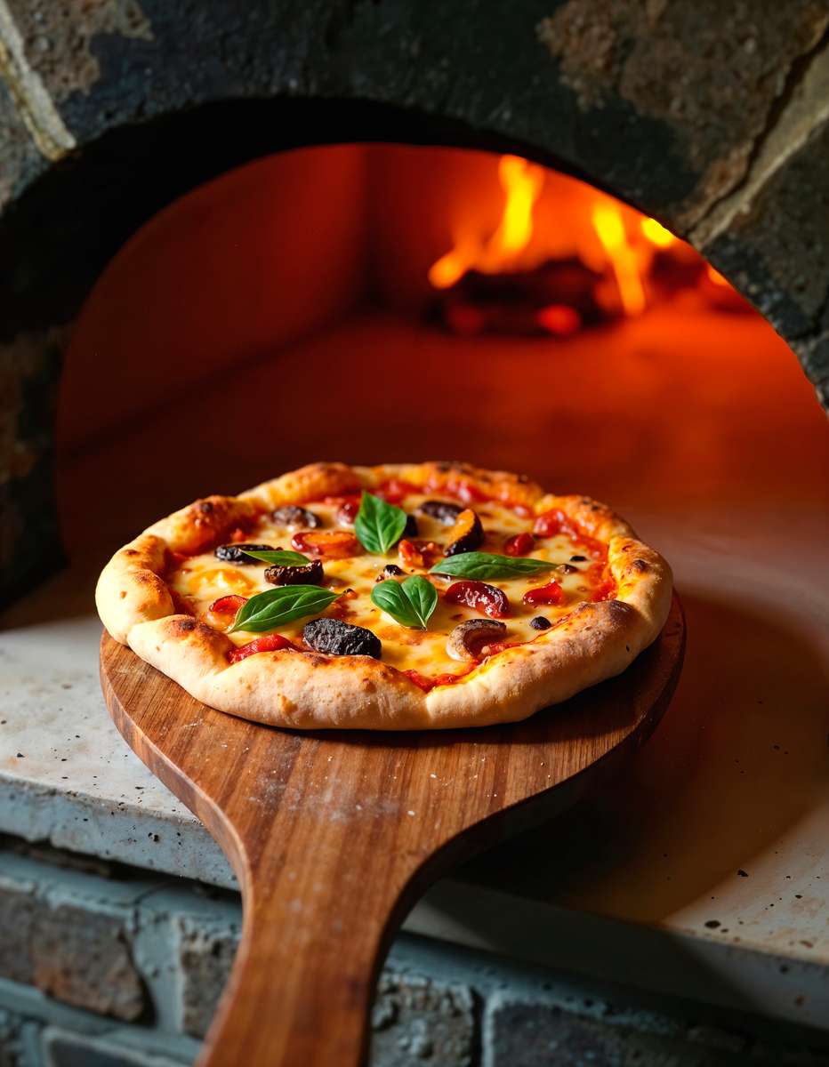 Delicious vegan pizza social post