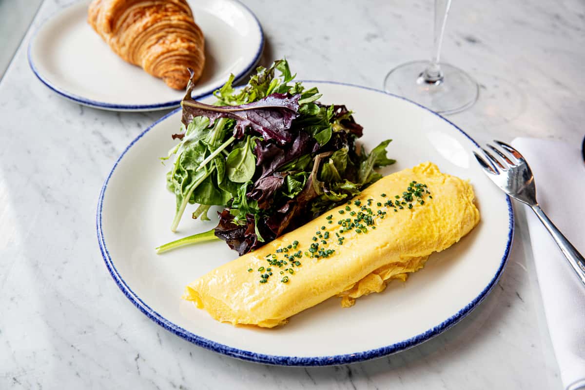 omelette and croissant