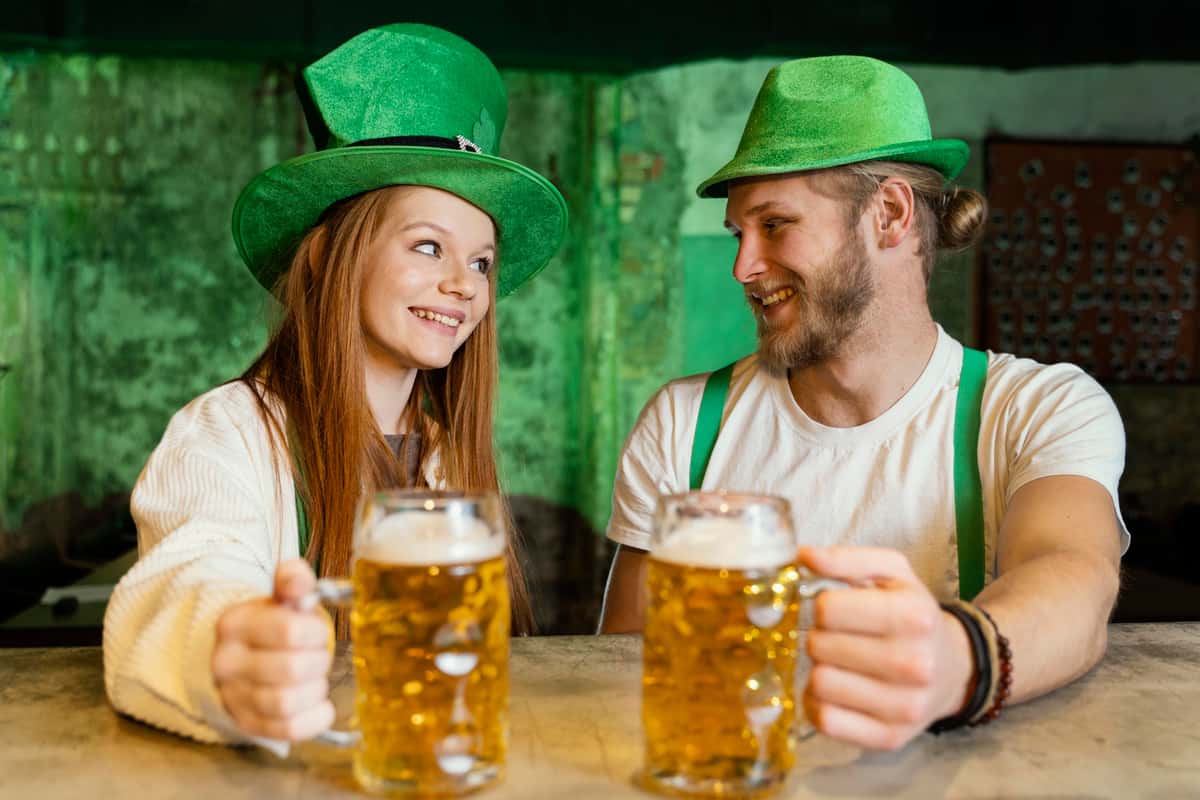 Couple celebrating St patrick's day