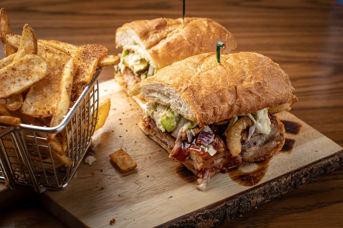 sandwich and fries