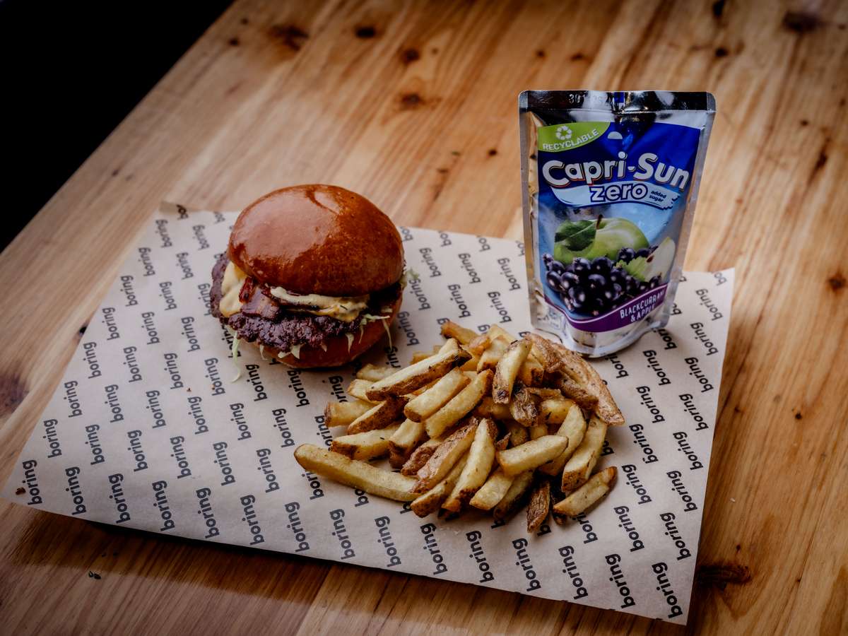 Mini boring burger kids meal