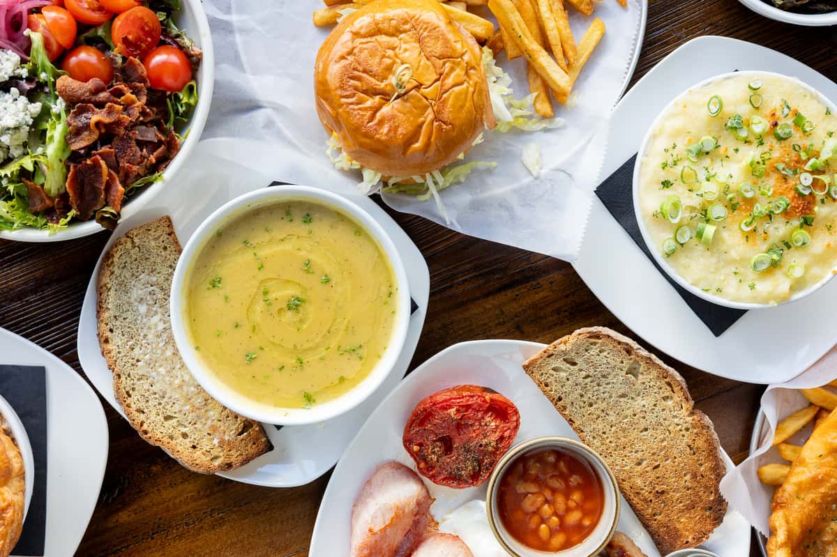 Assorted menu items