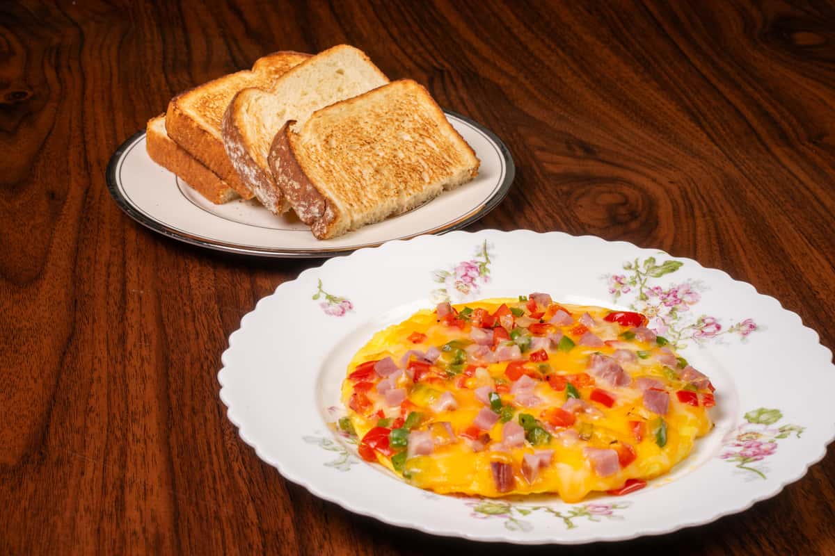 Denver Open faced Omelet With Toast