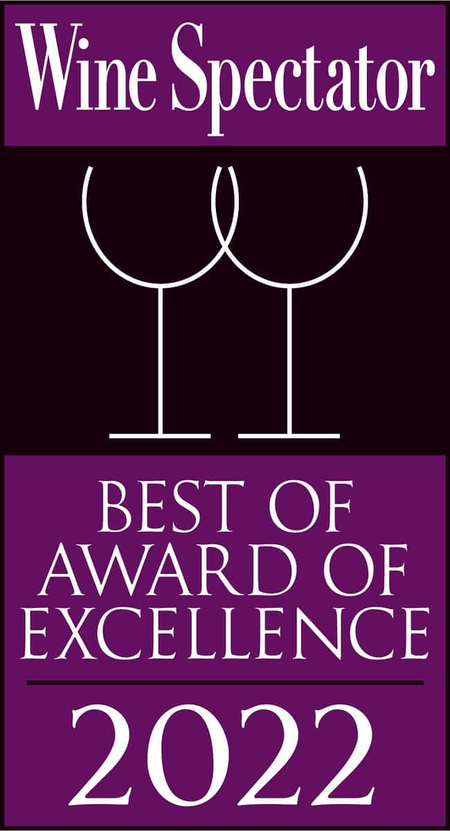 2022 Award of Excellence Wine Spectator