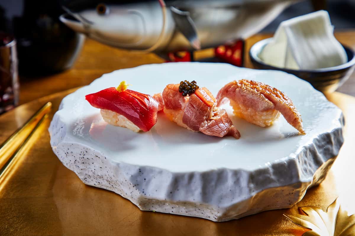 Sushi on a plate