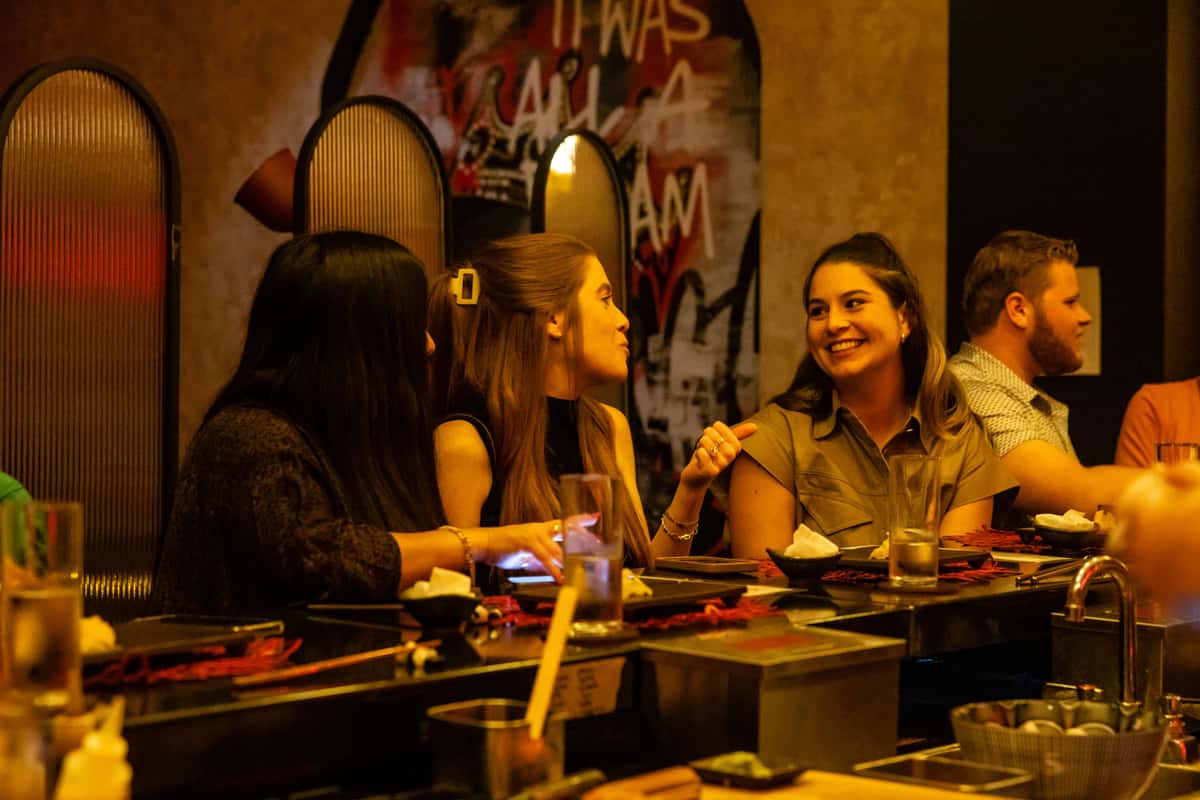 Friends dining