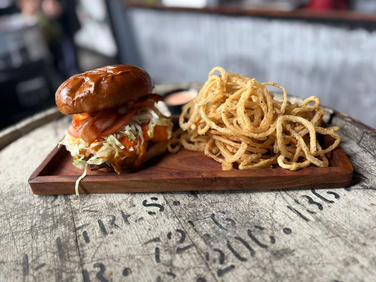 burger & fried onions