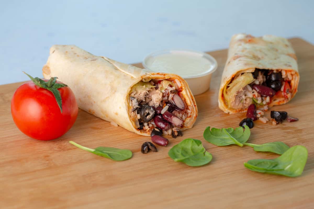 Burrito with Beans and Onions