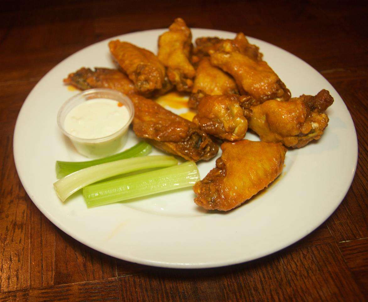 Plate of wings and celery