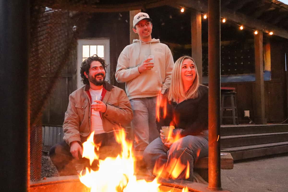 Fire pit seating at Big Chill Surf Cantina