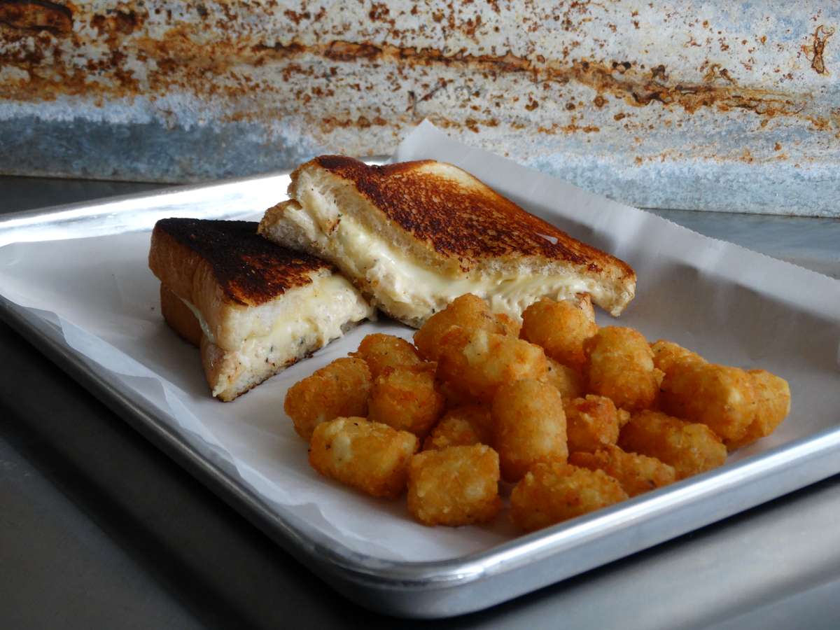 Buckhorn Grilled Cheese with tater tots