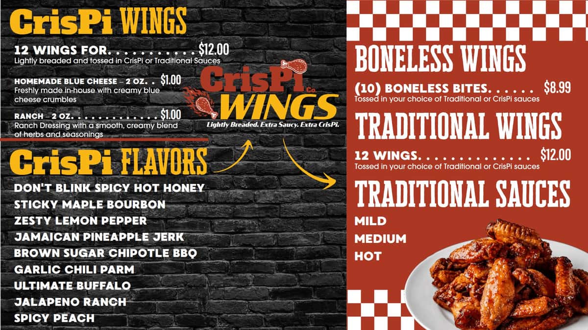 wing menu