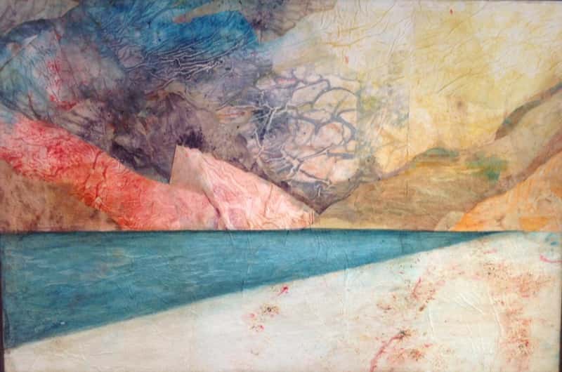 water color like of desert mountain landscape
