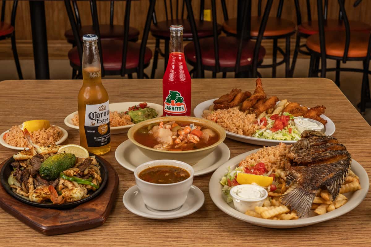 spread of menu items