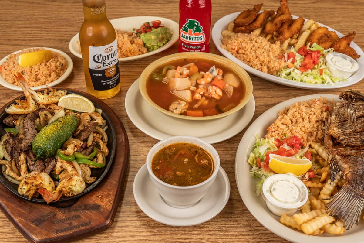 spread of menu items