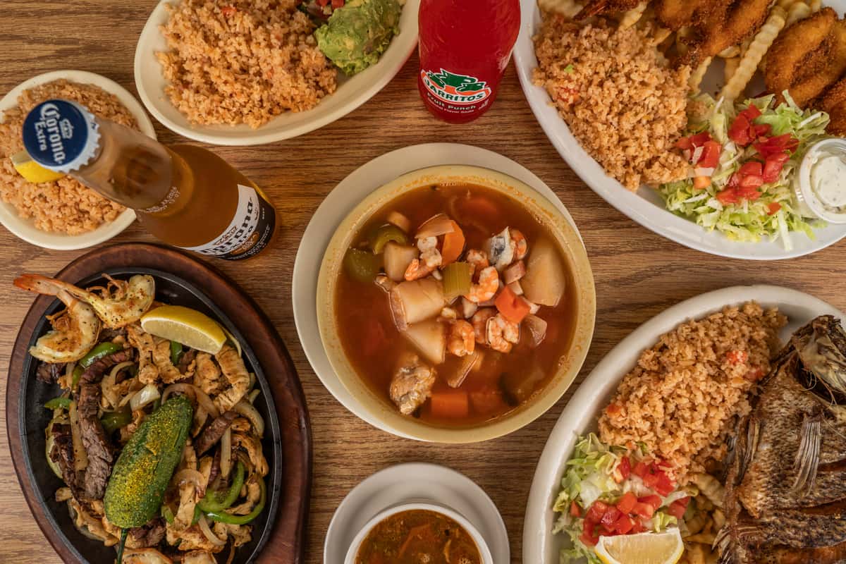 spread of menu items