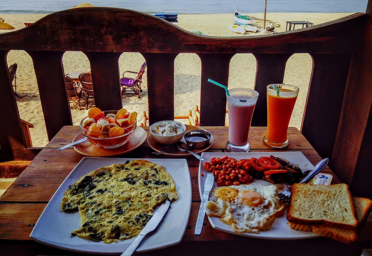 food by the beach