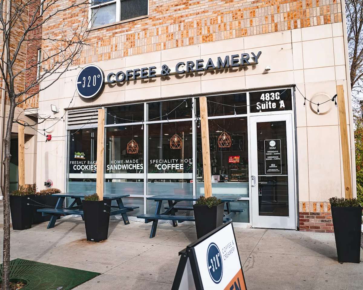 Exterior of negative 320 coffee and creamery location
