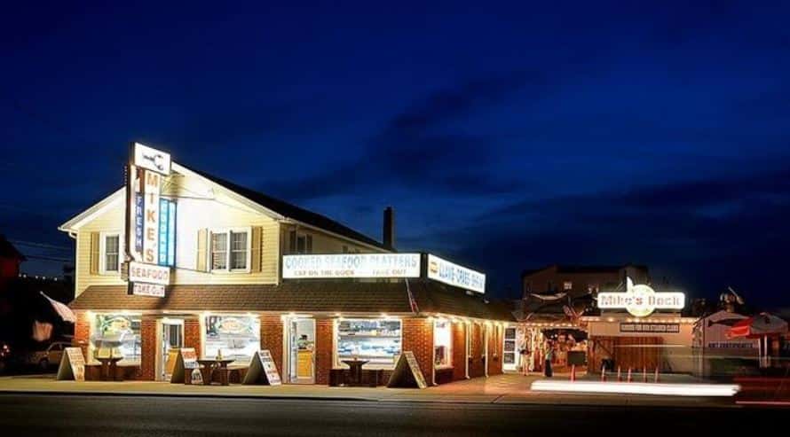 exterior of building at night