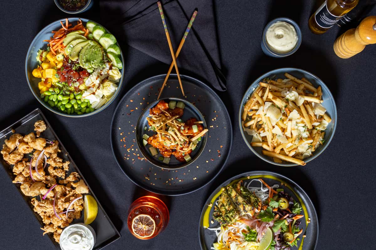 A variety of foods on a table
