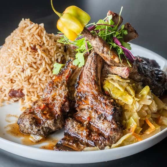 Grilled half rack lamb